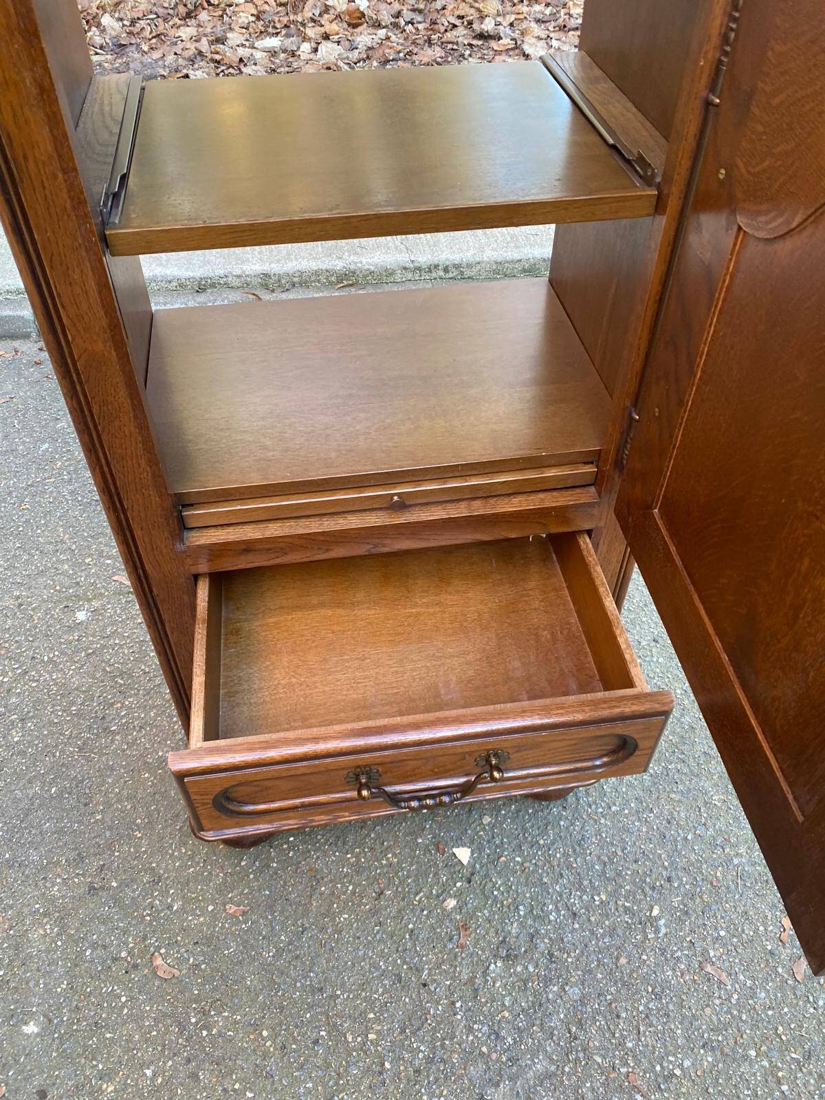 Louis XIV solid oak commode confiturier from the 20th century, 58x38cm.