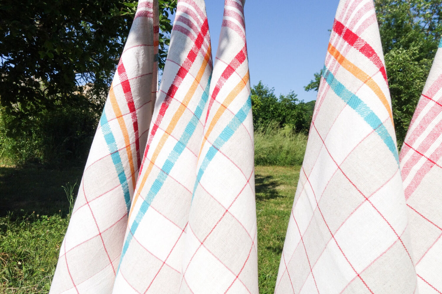 50s French Set of 6 Linen Tea Towels.