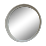 Vintage mirror round contours plastic white Gilac France 40x40cm