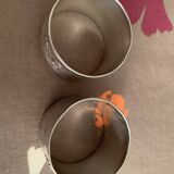 2 Art nouveau silver metal towel rings