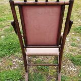 Leather and bamboo rocking chair