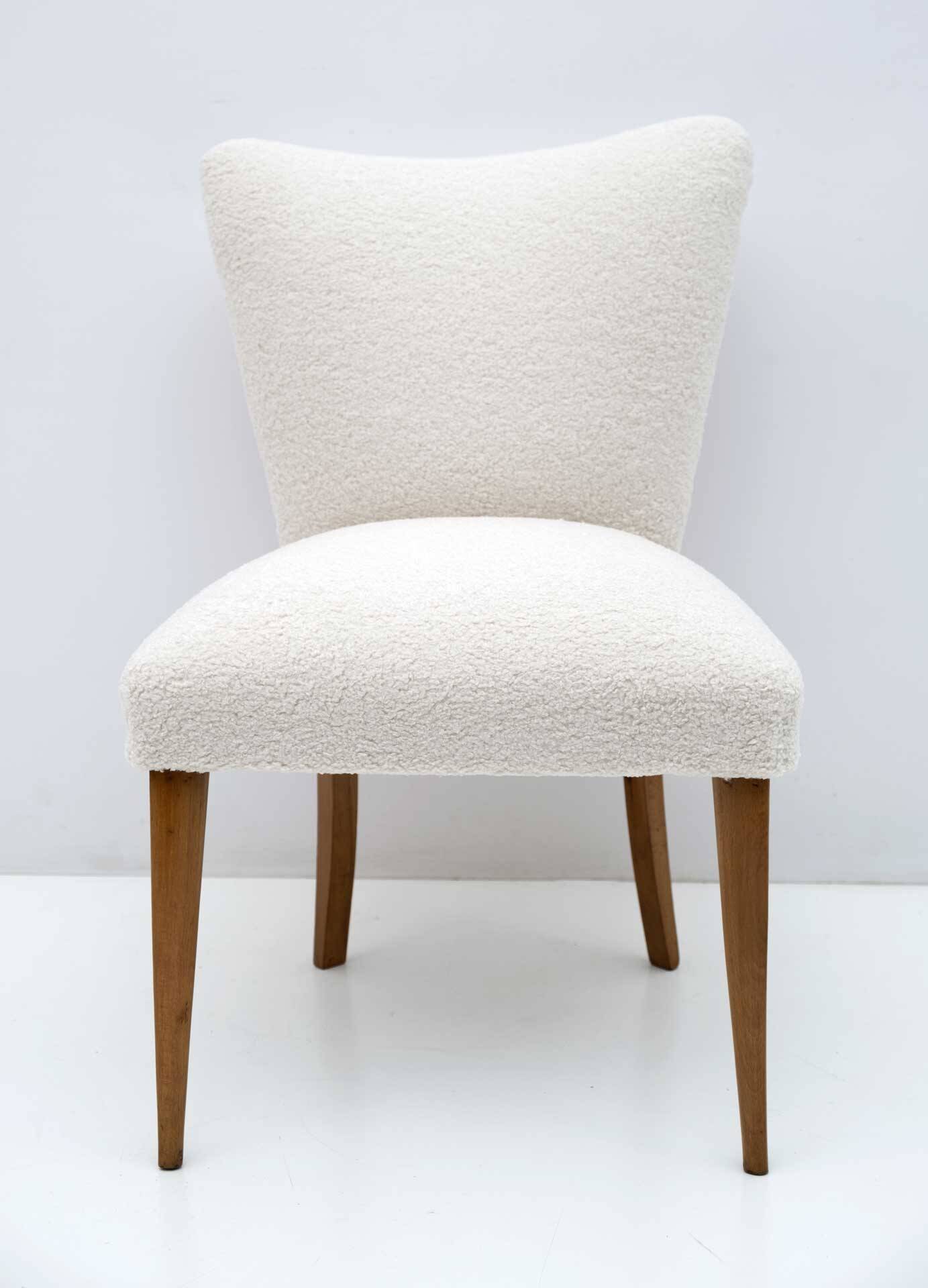 Mid-Century Modern Italian Bouclé Small Armchair, 1950s