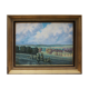 Painting HSP Sunny landscape Fields and forests signed 1956 + frame