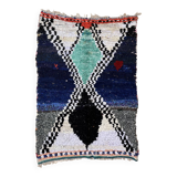 Colorful Boucherouite Berber rug - 133 x 188 cm