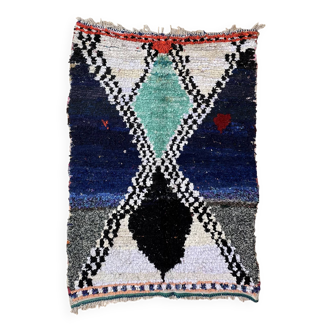 Colorful Boucherouite Berber rug - 133 x 188 cm