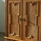 Vintage Danish Chevron Oak Cabinet, Henning Kjærnulf Baroque style, 1960s