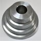 Solid steel candle holder turned design