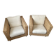 Pair of Ligne Roset Wicky armchairs by Didier Gomez in braided rope.