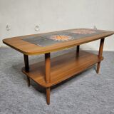 Coffee table 60s-70s scandinavian style tiles vallauris