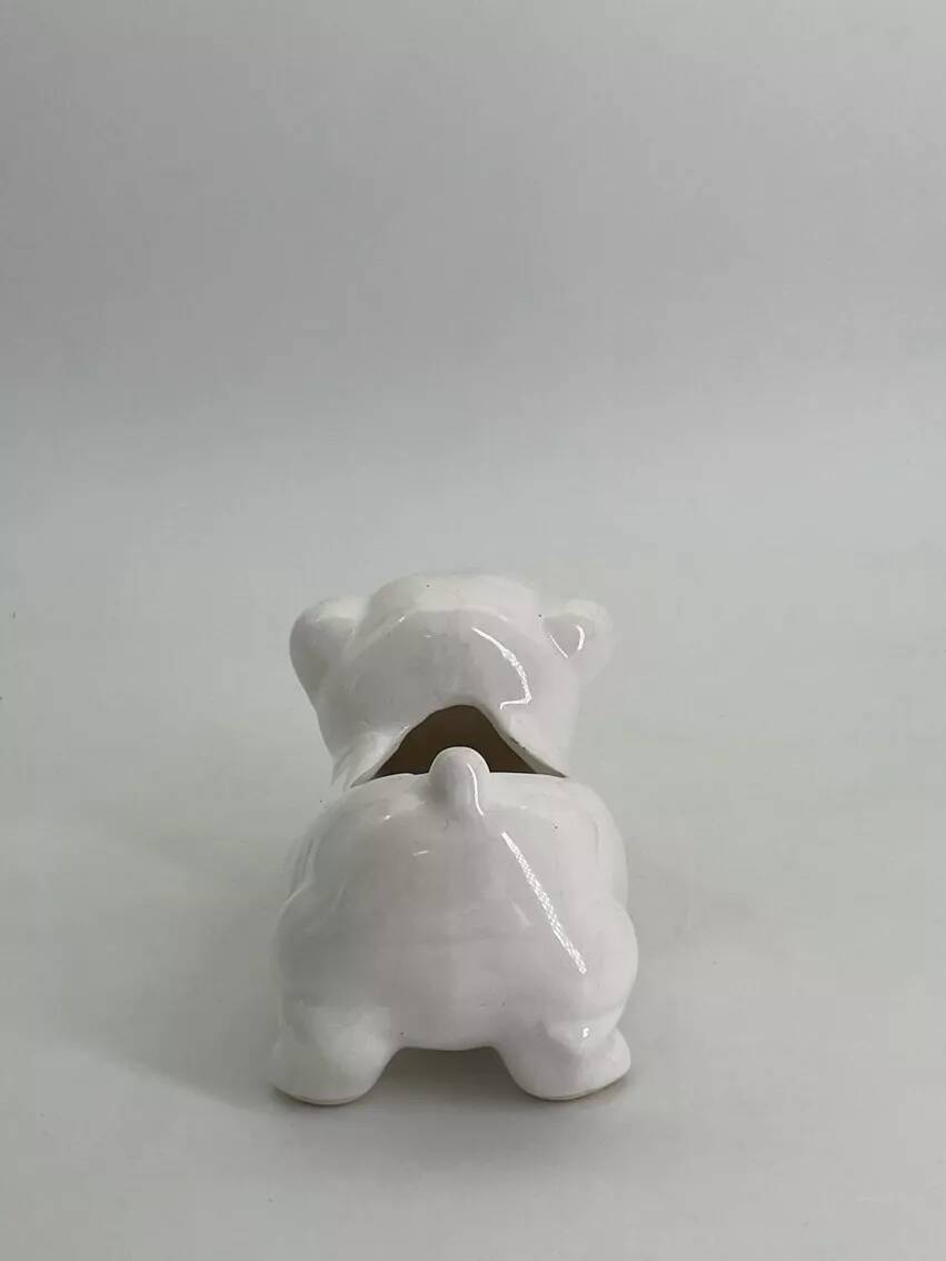 Ceramic dog-shaped planter