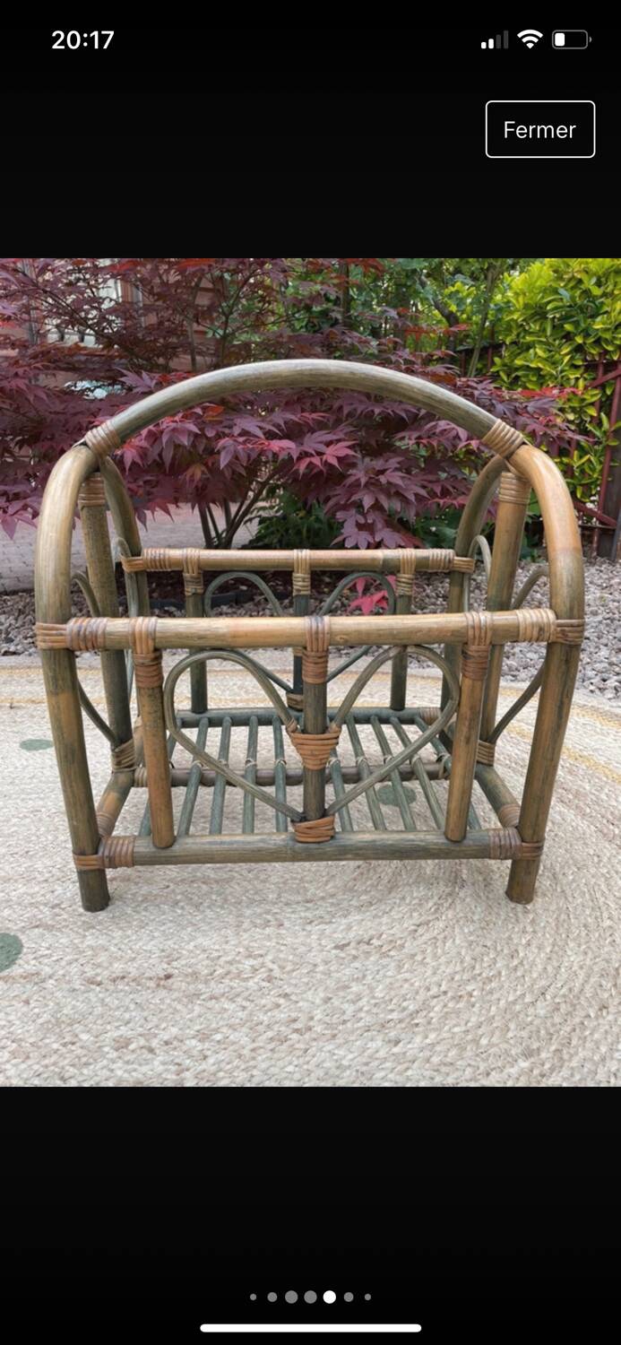 Porte-revues en bambou, années 1970