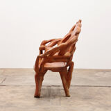 Robust armchair made of recycled wood