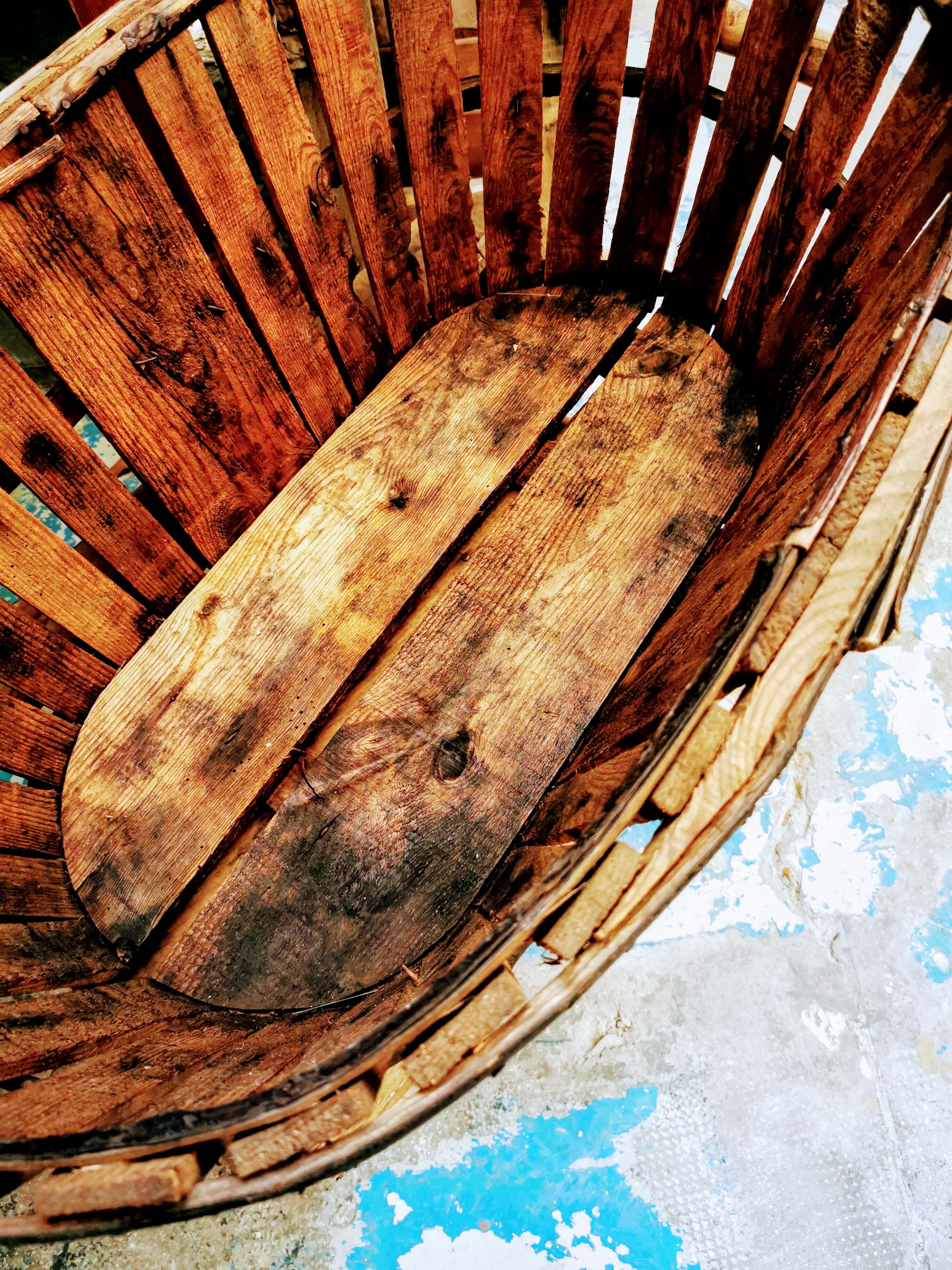 Antique wooden basket