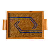 Light wood plateau, wood and blue, 1960