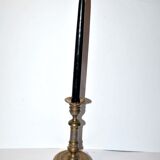 Old candlestick candleholder in gilded bronze, torch with pearl frieze 18cm