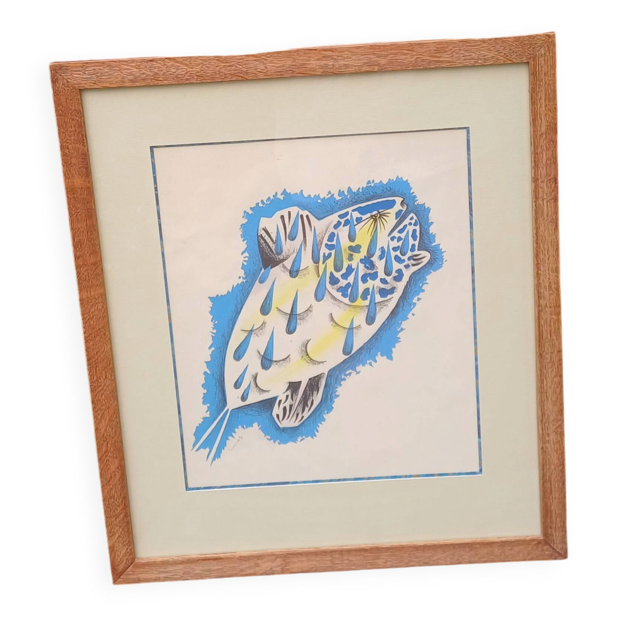 Jean Lurçat Lithographie Carpe de Lune
