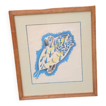 Jean Lurçat Lithographie Carpe de Lune