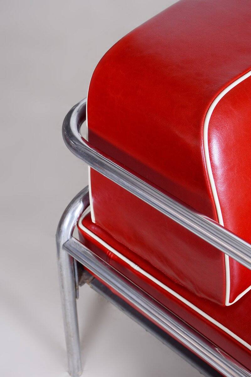 Bauhaus Sofa in Leather & Tubular Steel, 1930s