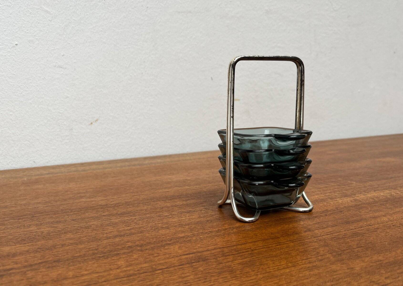 Stackable German ashtrays from the mid-century by Wilhelm Wagenfeld for WMF, 1960s, set of 5.