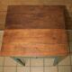 Vintage oak side table painted green, restored