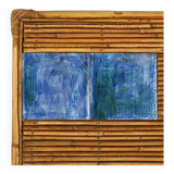 Coffee table with blue ceramic tiles by Robert and Jean Cloutier