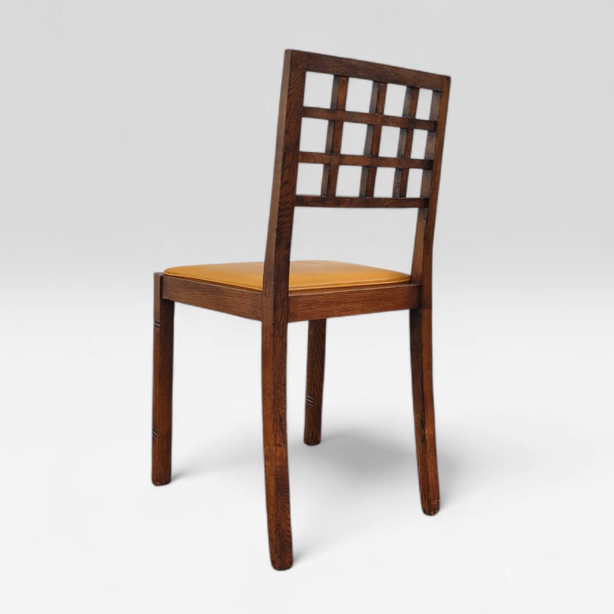 Solid oak chair, Victor Courtray, Art Deco, 1930
