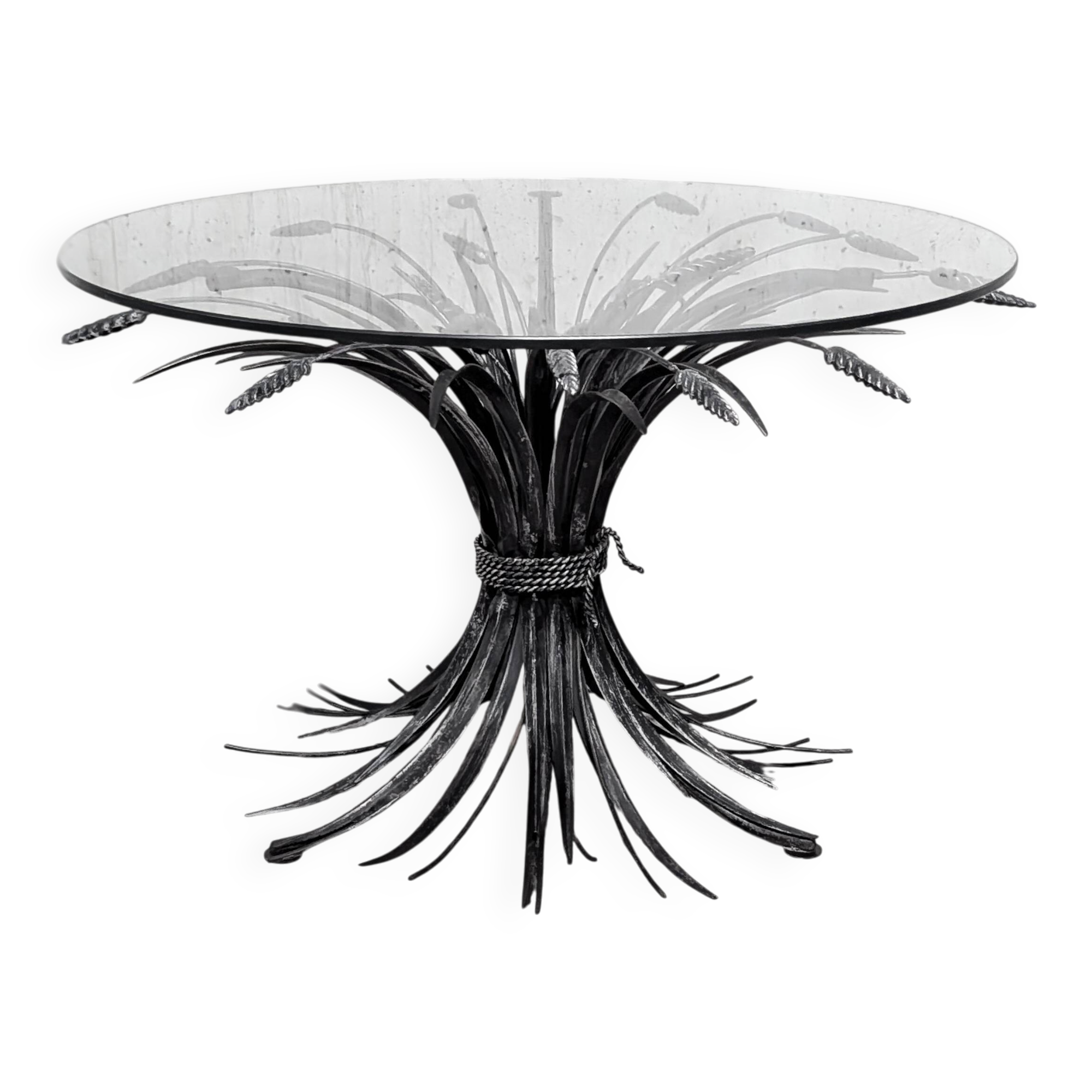 Coffee table with ears of wheat, "Coco Chanel" by Goossens, Circa 1970