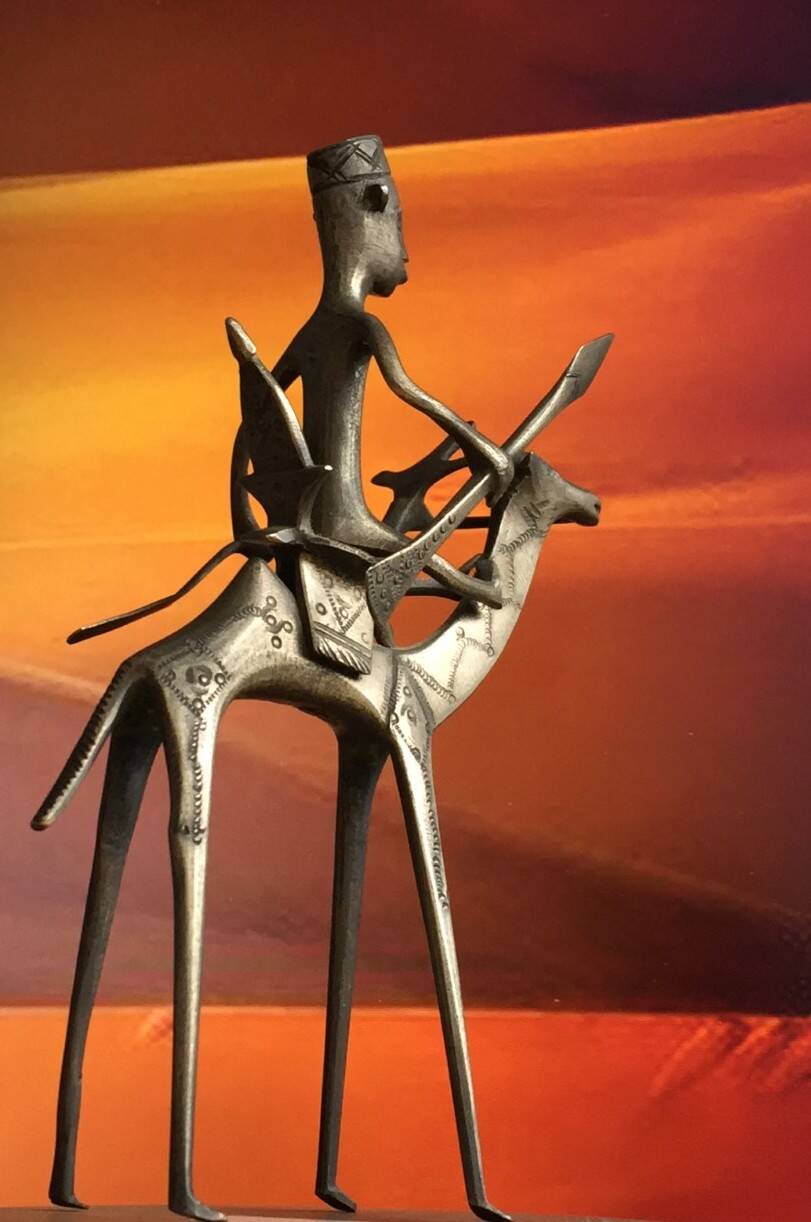 Statuette of a camel driver on his mount - Algeria - 1950s