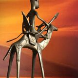 Statuette of a camel driver on his mount - Algeria - 1950s