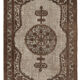 Hand-knotted carved anatolian 1980s 214 cm x 318 cm brown rug