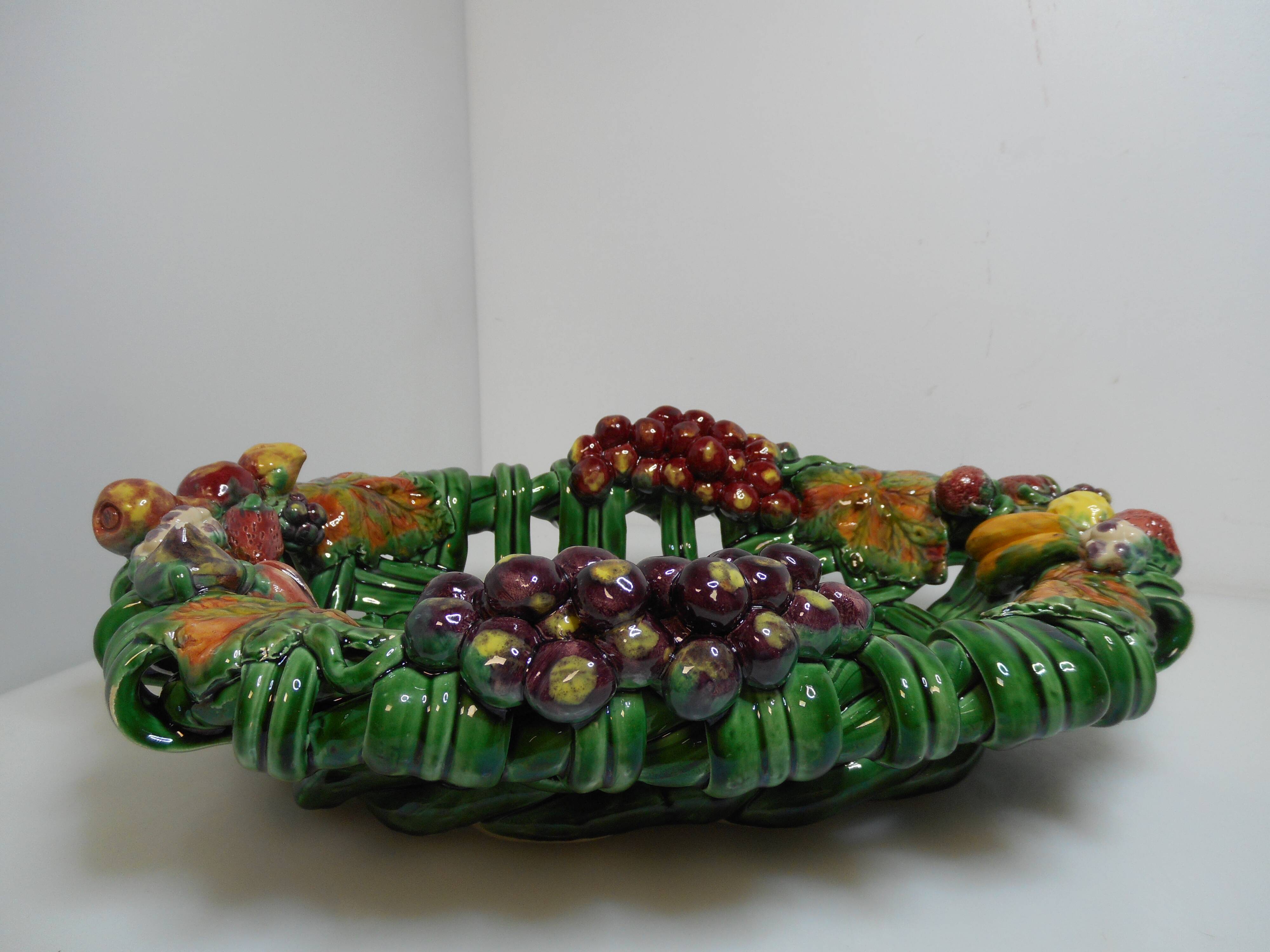 Fruit basket by Vallauris stamped Heny France, vintage