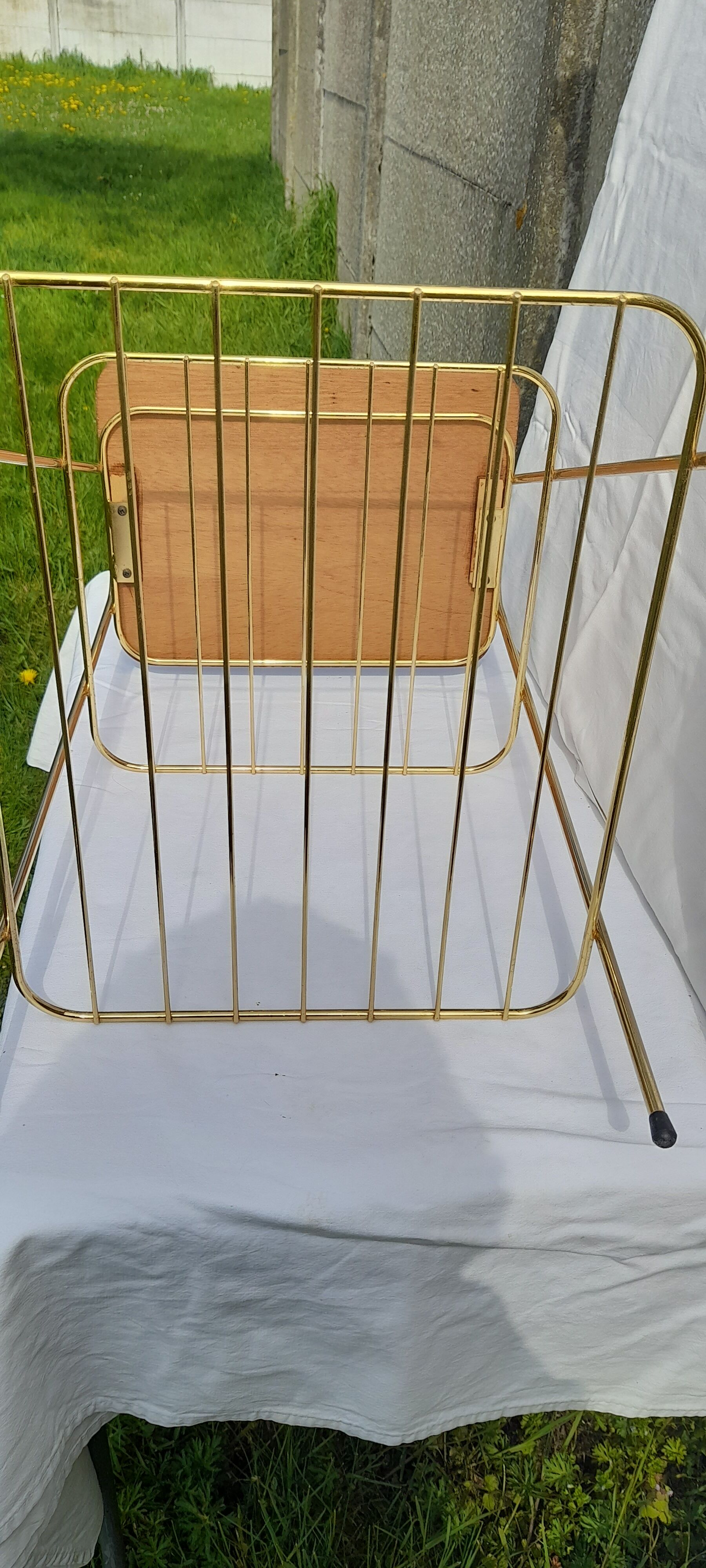 Golden metal side table 60s