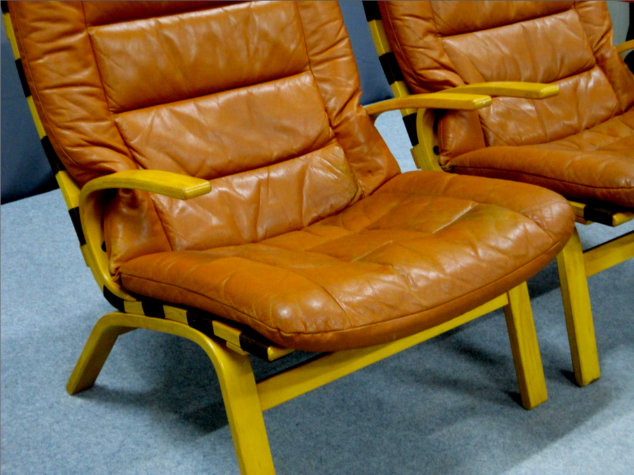 Pair of armchairs leather 1970