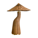 Rattan Table Lamp Mid Century Style