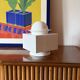 Sergio Asti, postmodern white ceramic vase, Cedit Italy 1970s