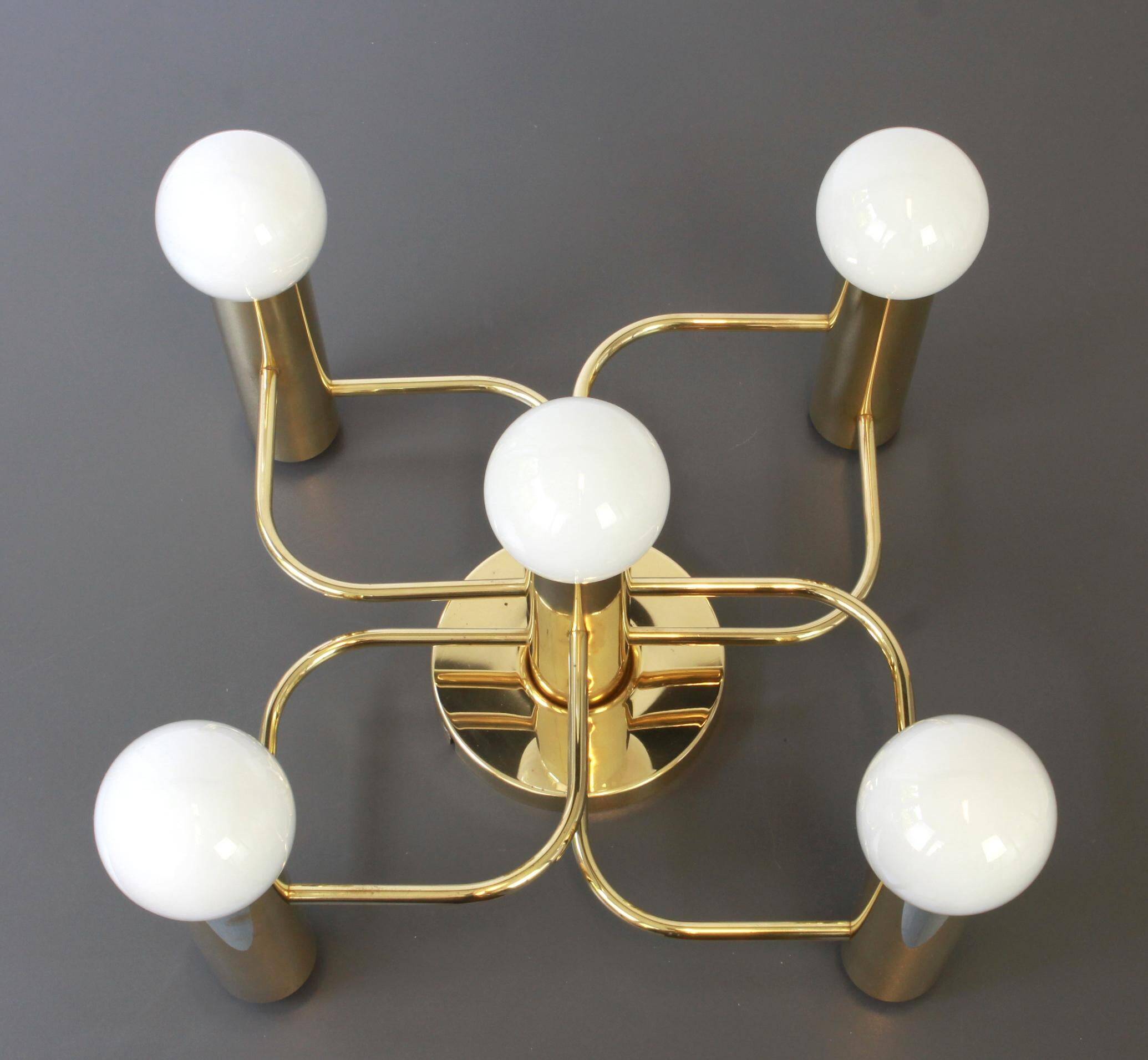 Leola Sciolari Ceiling Light in Dark Brass, Germany, 1980s