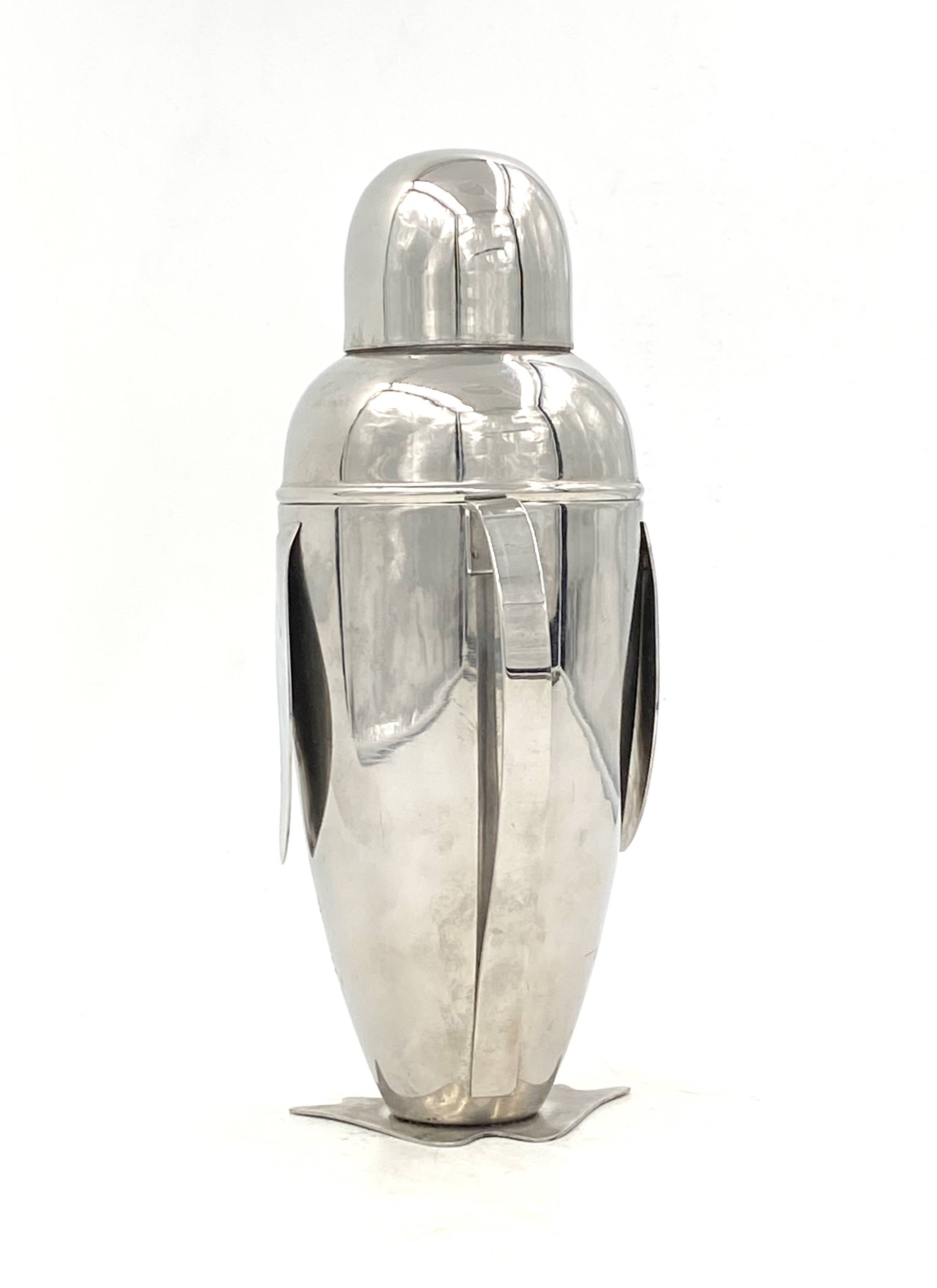 Penguin cocktail shaker, italy late xx century