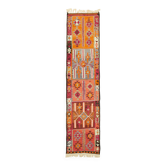 Tapis kilim vintage Herki tissé à la main en Turquie 92 cm x 365 cm