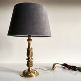 Solid brass and velvet lamp