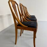 Set of 4 walnut/burl wood chairs, Art Nouveau, early 20th century