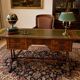 English mahogany double-sided desk with extensions