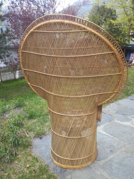 Fauteuil Emmanuelle en rotin années 50