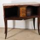 Vintage wooden and marble console table – classic style curved legs, 1950s