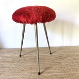 60s Mohair Tripod Stool