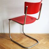 Bright Red 1950's Modernist cantilevered Chair