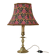 Recycled vintage lamp — antique bronze candlestick base and graphic flowers