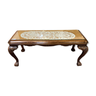 Solid wood and glass table