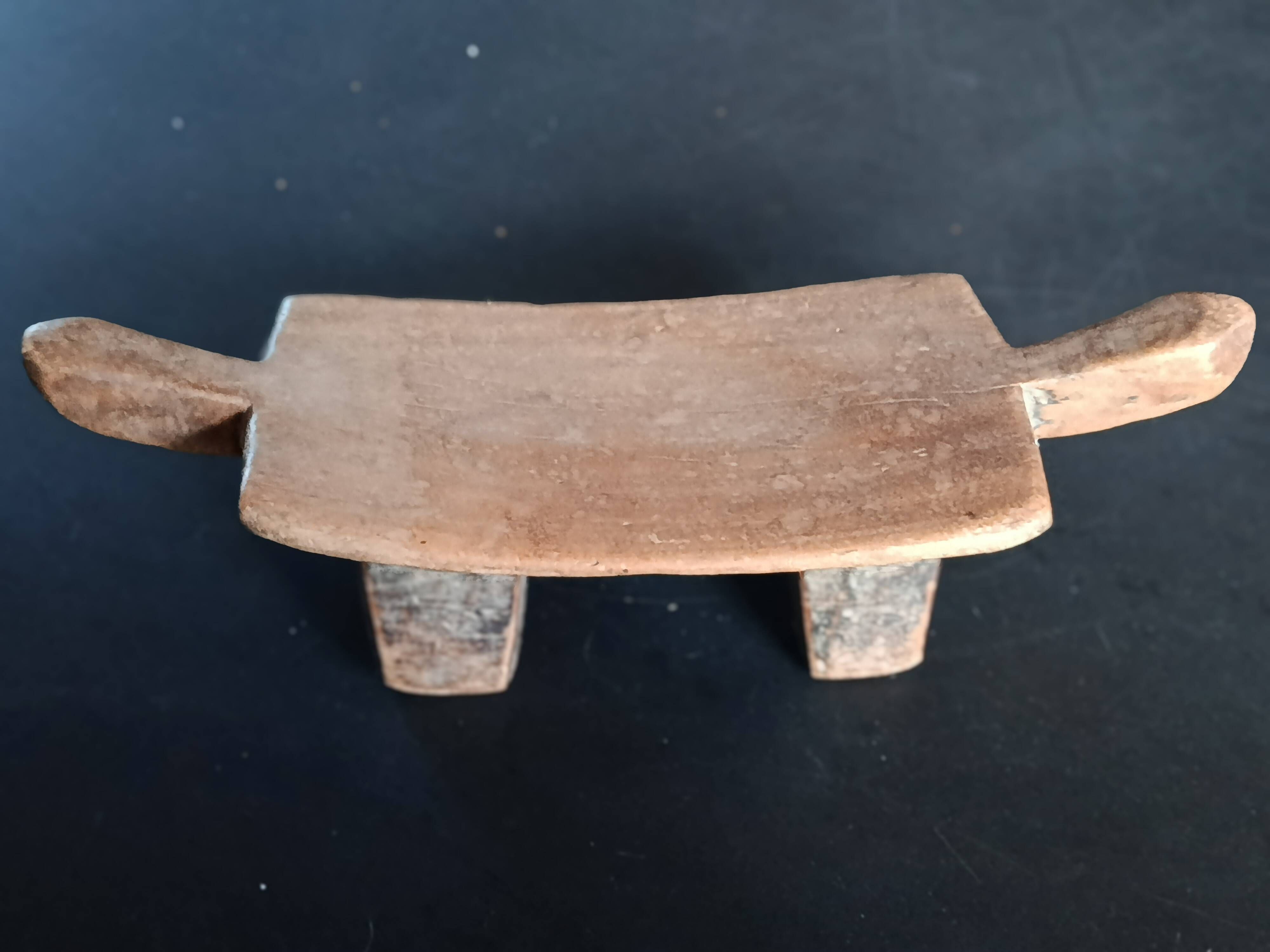 African stool in carved wood, probably Lobi – Burkina Faso