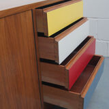 1960s sideboard with colored drawers