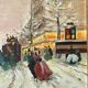 Tableau, lively street in Paris